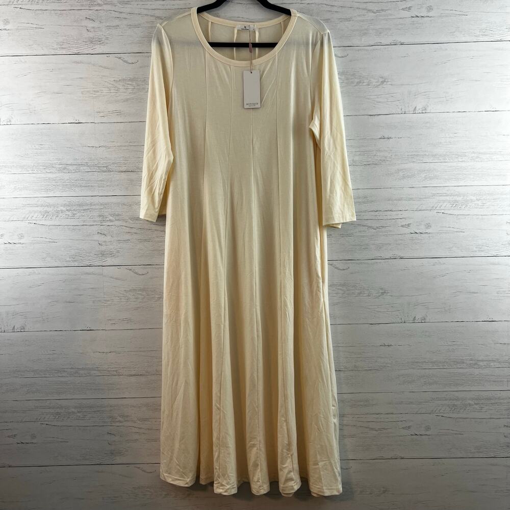 Boutique‎ NWT Cream 3/4 Maxi Dress Size XL Basics Capsule Wardrobe Staple